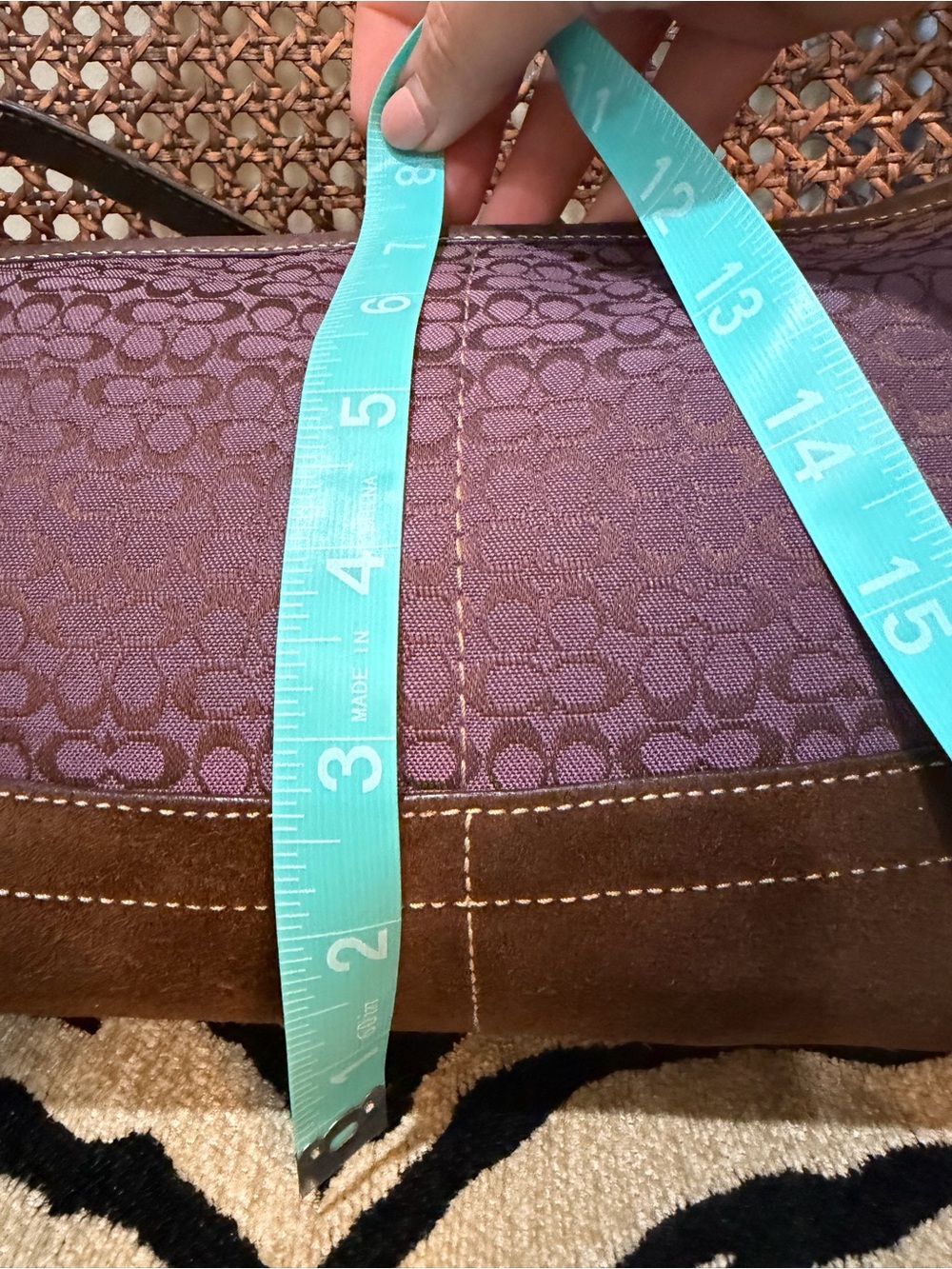 Coach Vintage Legacy East West Duffle Purple Signature Jacquard Shoulder Bag - Picture 14 of 16